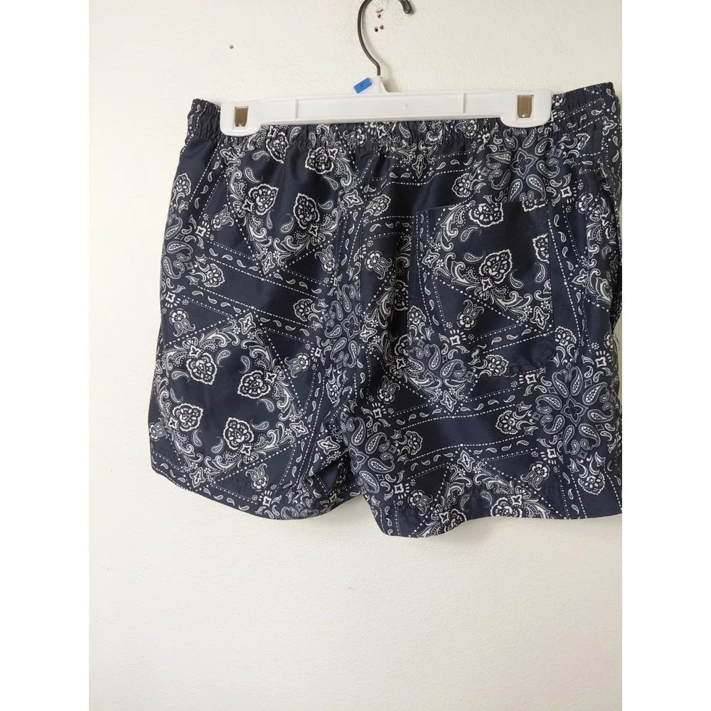 Pacsun Swim Shorts Mens Drawstring Handkerchief Blue, Lined W/Pockets S Med Swim
